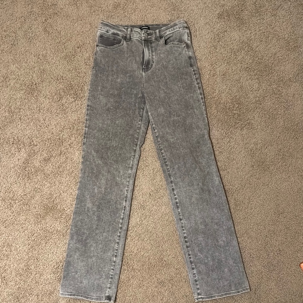 Express Gray Straight Leg Jeans modern straight